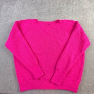 J.Crew Womens Pink Merino Wool Alpaca Blend Raglan Crewneck Sweater Medium